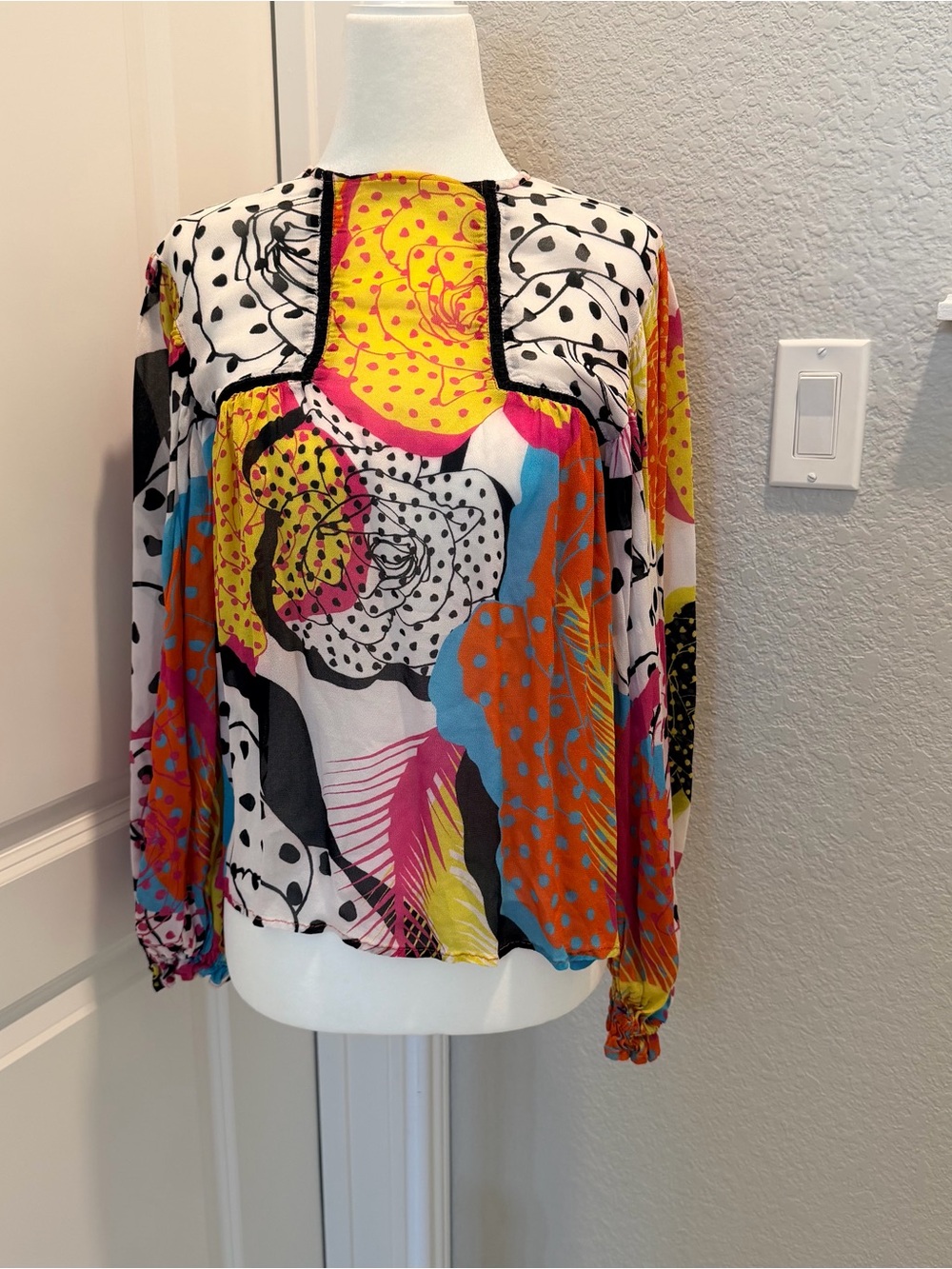 Blank London Women’s Multicolor Floral Print Long-Sleeve Blouse